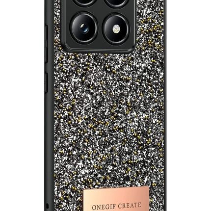 Xiaomi Mi 14T Pro Bright Simli Kapak Kılıf - Gümüş 2