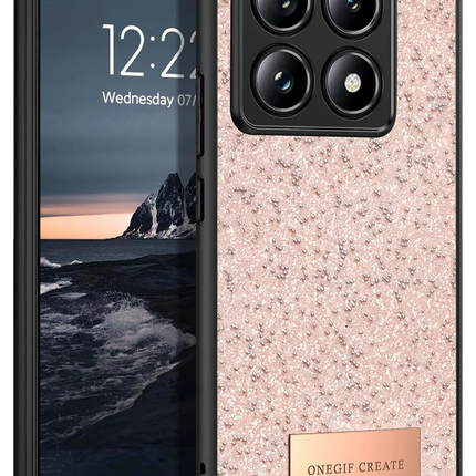 Xiaomi Mi 14T Pro Bright Simli Kapak Kılıf - Pembe