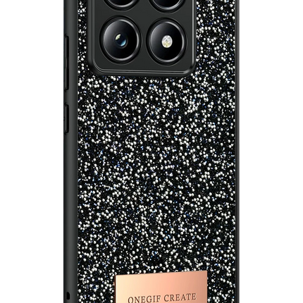 Xiaomi Mi 14T Pro Bright Simli Kapak Kılıf - Siyah 2