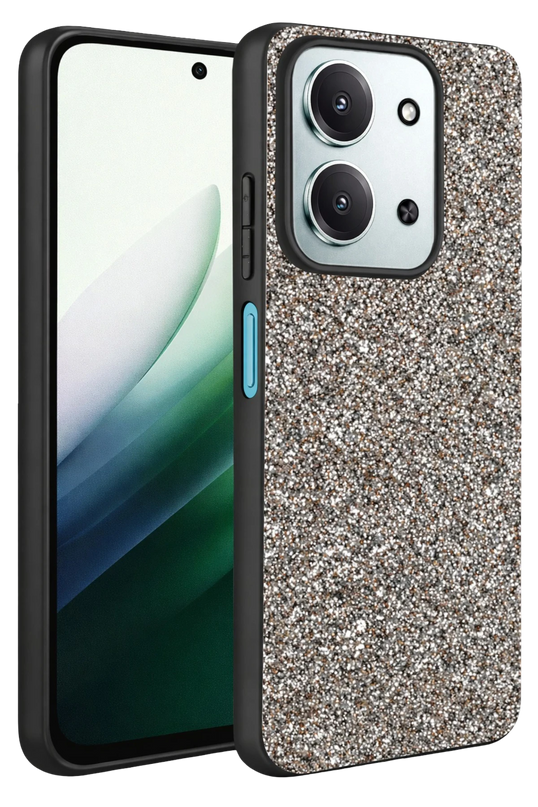 Xiaomi Redmi 15C 4G Bright Simli Kapak Kılıf - Gümüş