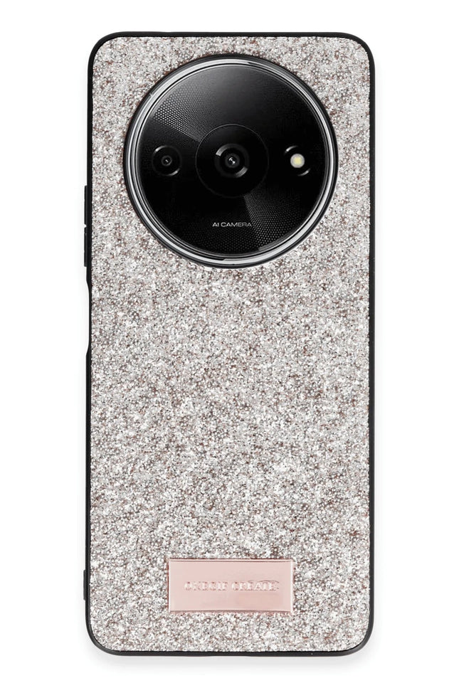 Xiaomi Redmi A3 4G Bright Simli Kapak Kılıf - Gold
