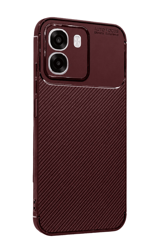 Oppo Oppo A6T 5G Auto Focus Karbon Kapak Kılıf - Bordo