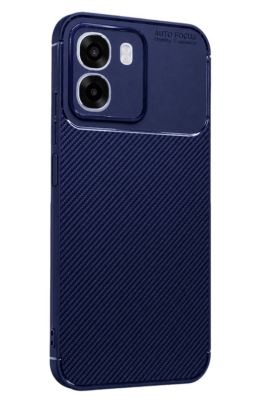 Oppo Oppo A6T 5G Auto Focus Karbon Kapak Kılıf - Lacivert