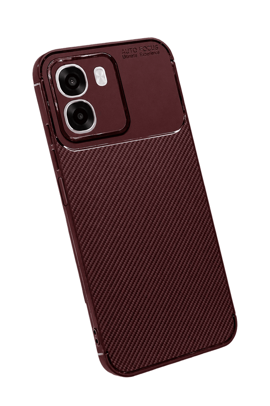 Oppo Oppo A6T 5G Auto Focus Karbon Kapak Kılıf - Bordo 2