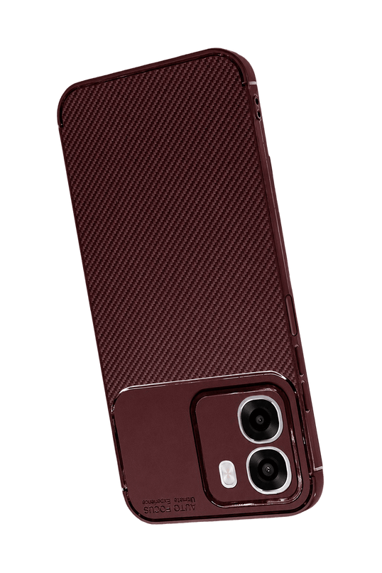 Oppo Oppo A6T 5G Auto Focus Karbon Kapak Kılıf - Bordo 3