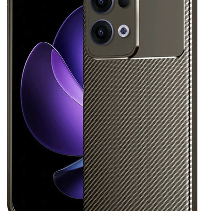 Oppo Reno 13 Pro Auto Focus Karbon Kapak Kılıf - Kahverengi