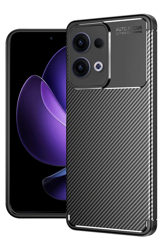 Oppo Reno 13 Pro Auto Focus Karbon Kapak Kılıf - Siyah