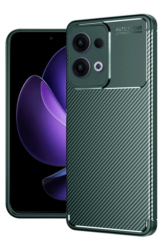 Oppo Reno 13 Pro Auto Focus Karbon Kapak Kılıf - Koyu Yeşil