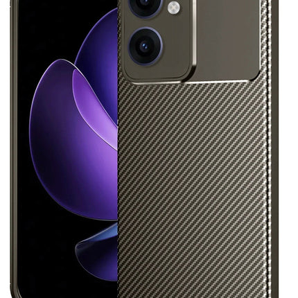 Oppo Reno 13F Auto Focus Karbon Kapak Kılıf - Kahverengi