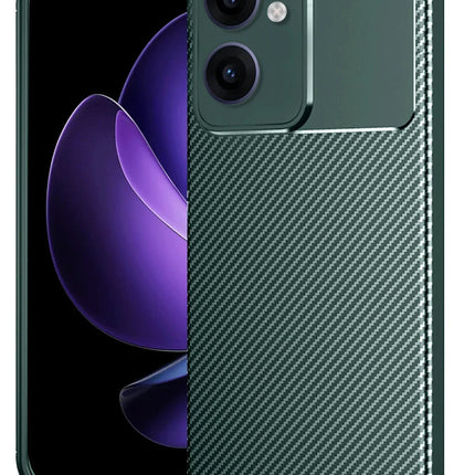 Oppo Reno 13F Auto Focus Karbon Kapak Kılıf - Koyu Yeşil