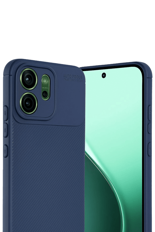 Oppo Reno 14 Auto Focus Karbon Kapak Kılıf - Lacivert 3
