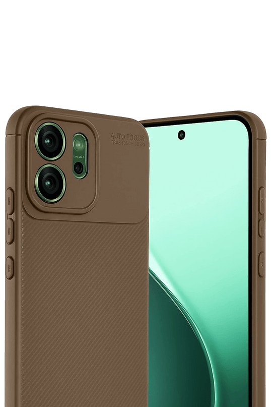 Oppo Reno 14 Auto Focus Karbon Kapak Kılıf - Kahverengi 3