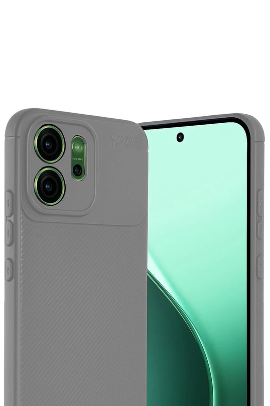 Oppo Reno 14 Auto Focus Karbon Kapak Kılıf - Gri 3