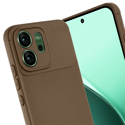 Oppo Reno 14F Auto Focus Karbon Kapak Kılıf - Kahverengi 3