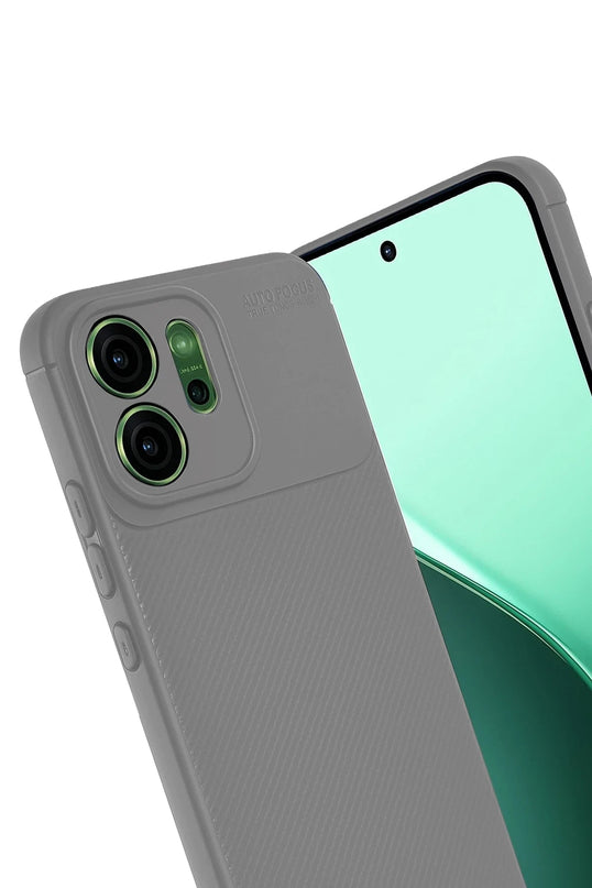 Oppo Reno 14F Auto Focus Karbon Kapak Kılıf - Gri 3