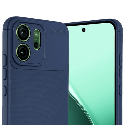 Oppo Reno 14F Auto Focus Karbon Kapak Kılıf - Lacivert 2