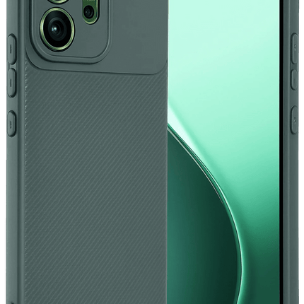 Oppo Reno 14F Auto Focus Karbon Kapak Kılıf - Koyu Yeşil