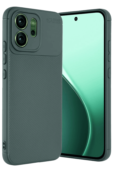 Oppo Reno 14F Auto Focus Karbon Kapak Kılıf - Koyu Yeşil