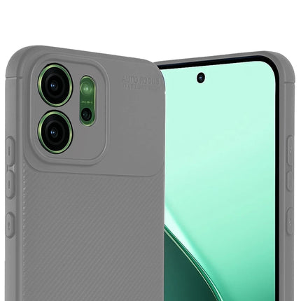 Oppo Reno 14F Auto Focus Karbon Kapak Kılıf - Gri 2