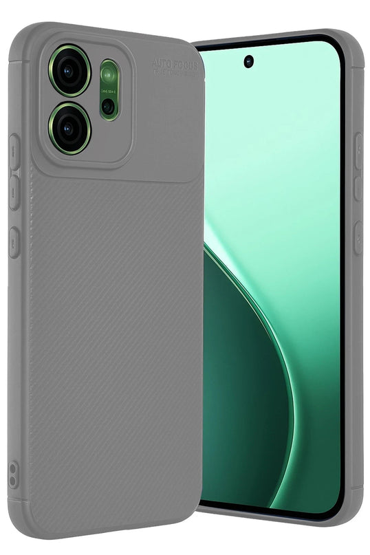 Oppo Reno 14F Auto Focus Karbon Kapak Kılıf - Gri