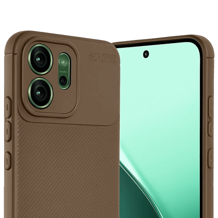 Oppo Reno 14F Auto Focus Karbon Kapak Kılıf - Kahverengi 2