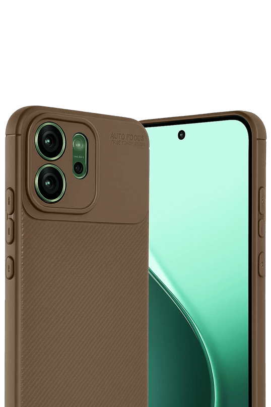 Oppo Reno 14F Auto Focus Karbon Kapak Kılıf - Kahverengi 2
