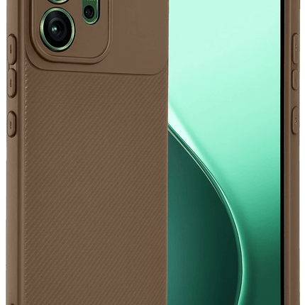 Oppo Reno 14F Auto Focus Karbon Kapak Kılıf - Kahverengi