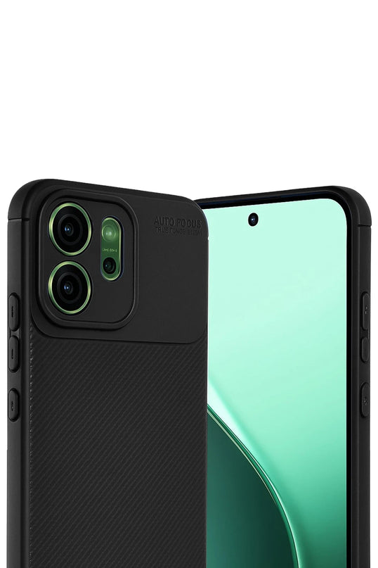 Oppo Reno 14F Auto Focus Karbon Kapak Kılıf - Siyah 2