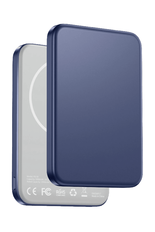 PB59 Glossey 5.000 mAh 20W Type-C ve 15W Kablosuz Şarj Destekli Magsafe Powerbank - Lacivert