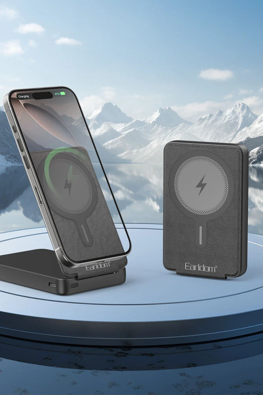 PD59 10.000 mAh 20W Kablosuz Şarj ve 20W Type-C Çıkışlı PD Hızlı Şarj ve Standlı Powerbank 2