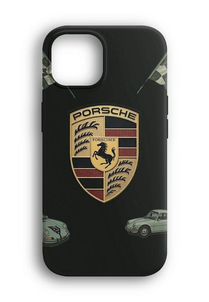 iphone porsche amblem siyah telefon kilifi