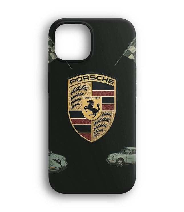 Porsche Amblem Siyah Telefon Kılıfı