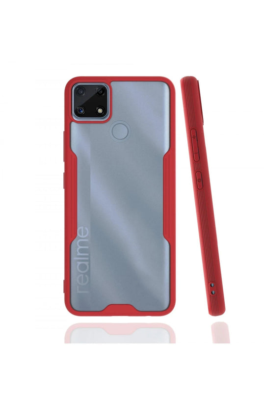 Realme C25 Platin Silikon Kılıf - Kırmızı