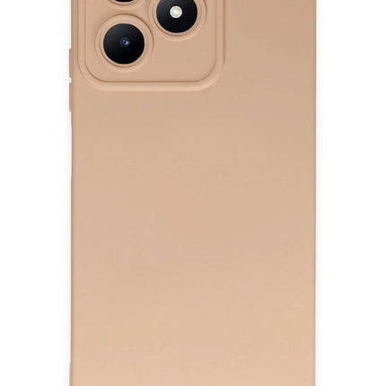 Realme C53 Nano içi Kadife Silikon Kılıf - Pudra