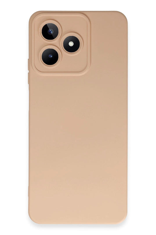 Realme C53 Nano içi Kadife Silikon Kılıf - Pudra