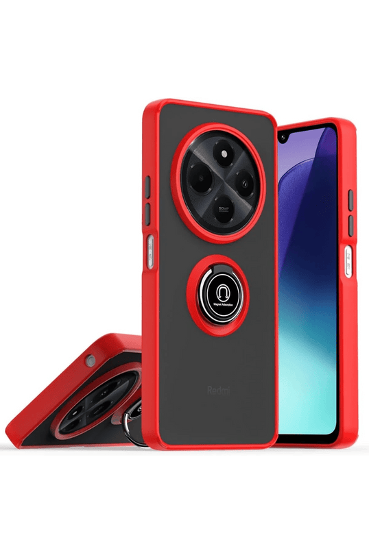 Realme C75 4G Montreal Yüzüklü Silikon Kapak Kılıf - Kırmızı