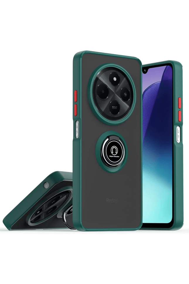 Realme C75 4G Montreal Yüzüklü Silikon Kapak Kılıf - Yeşil
