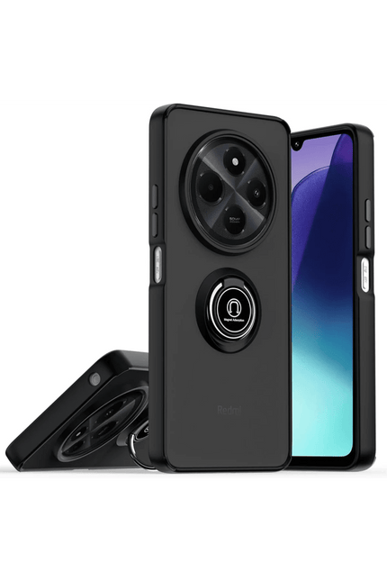 Realme C75 4G Montreal Yüzüklü Silikon Kapak Kılıf - Siyah