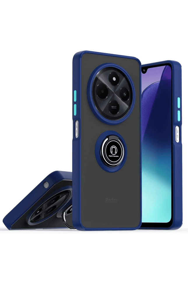 Realme C75 4G Montreal Yüzüklü Silikon Kapak Kılıf - Lacivert