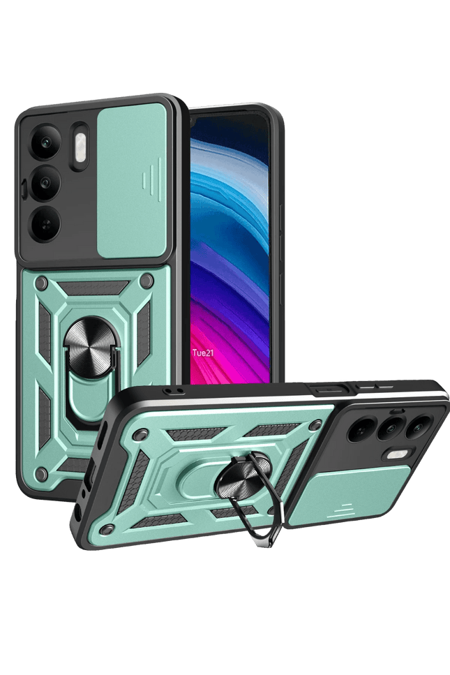 Realme C75 4G Pars Lens Yüzüklü Silikon Kılıf - Yeşil