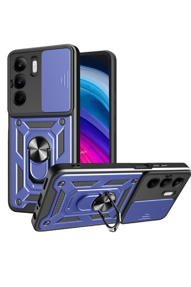 Realme C75 4G Pars Lens Yüzüklü Silikon Kılıf - Lacivert