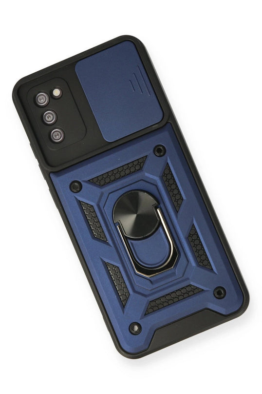 Samsung Galaxy A03S Pars Lens Yüzüklü Silikon Kılıf - Lacivert 3