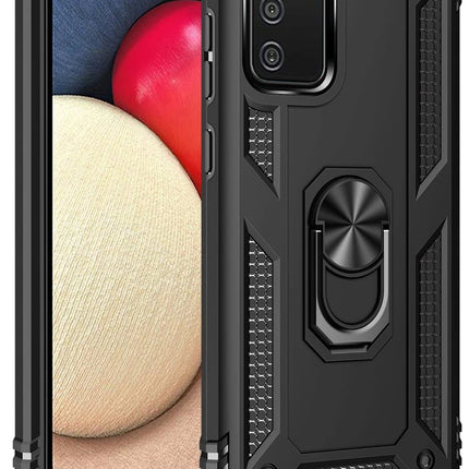 Samsung Galaxy A03S Sofya Yüzüklü Silikon Kapak Kılıf - Siyah