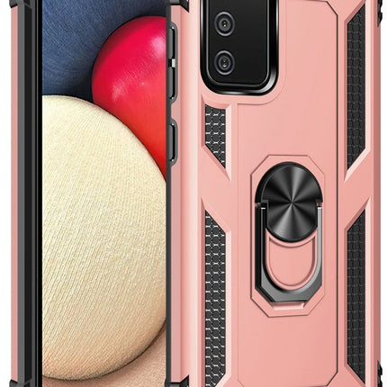 Samsung Galaxy A03S Sofya Yüzüklü Silikon Kapak Kılıf - Rose