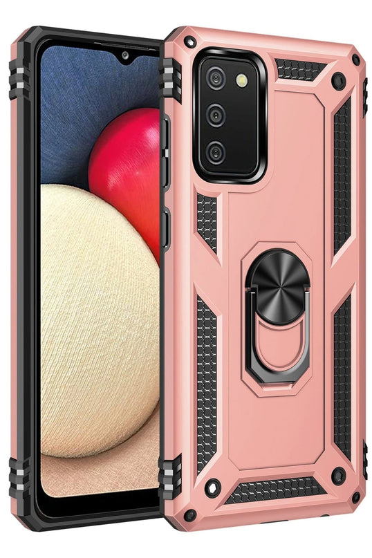 Samsung Galaxy A03S Sofya Yüzüklü Silikon Kapak Kılıf - Rose