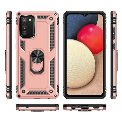 Samsung Galaxy A03S Sofya Yüzüklü Silikon Kapak Kılıf - Rose 3