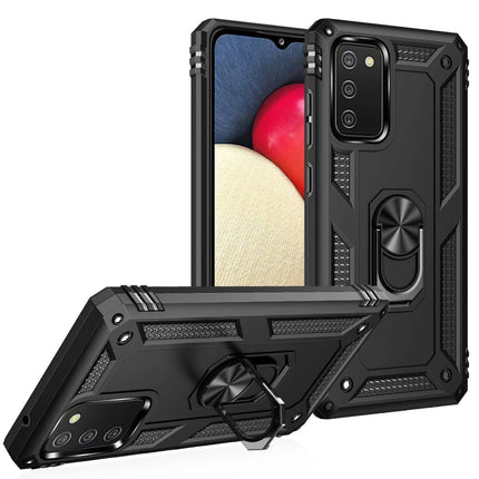 Samsung Galaxy A03S Sofya Yüzüklü Silikon Kapak Kılıf - Siyah 2