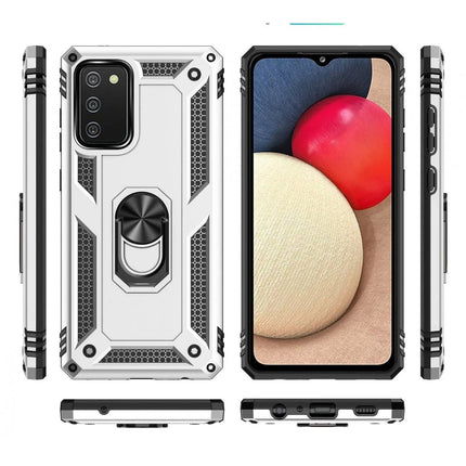 Samsung Galaxy A03S Sofya Yüzüklü Silikon Kapak Kılıf - Gümüş 3