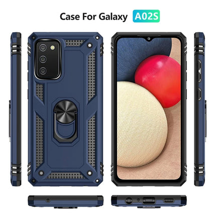 Samsung Galaxy A03S Sofya Yüzüklü Silikon Kapak Kılıf - Lacivert 3