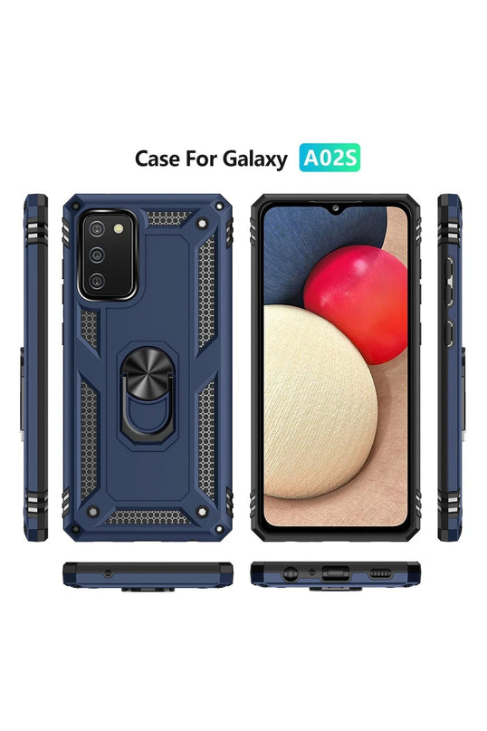 Samsung Galaxy A03S Sofya Yüzüklü Silikon Kapak Kılıf - Lacivert 3